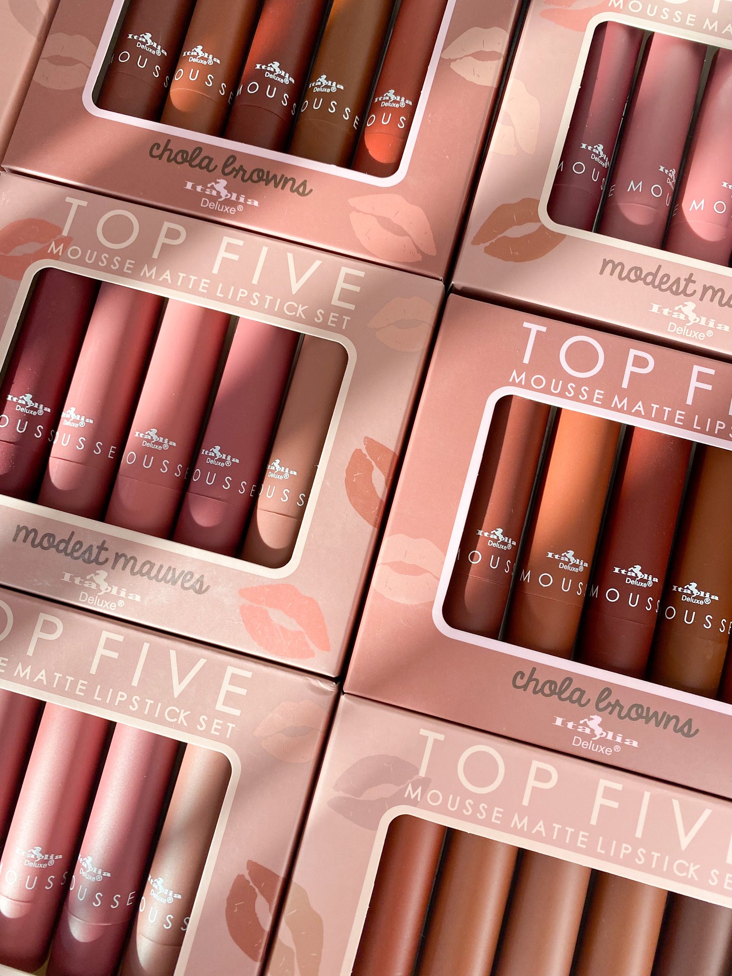 Set de labiales top five mousse mate