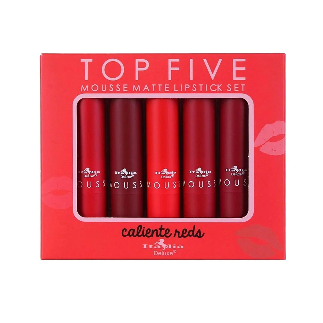 Set de labiales top five mousse mate