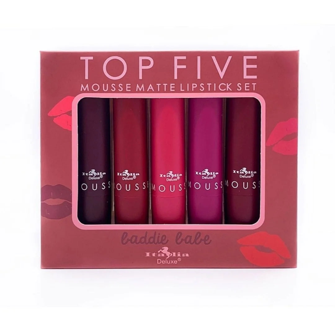 Set de labiales top five mousse mate