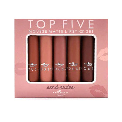 Set de labiales top five mousse mate